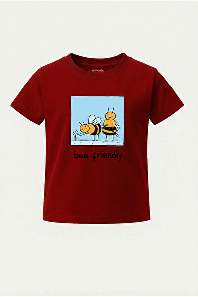 nirvoda Детска тениска с принт „Пчели приятели“ Детска тениска