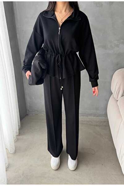 Makarina Women's Modal Fabric Cardigan Track Pants Set