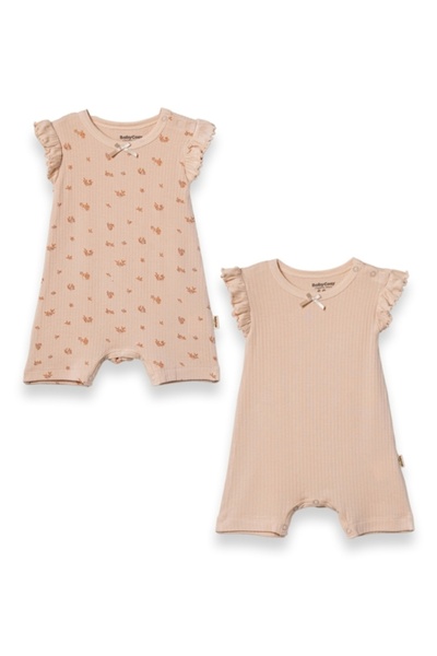 BabyCosy Organic Wear 100% Organic Cotton, 2-Piece Baby Girl Rompers, Ruffled...