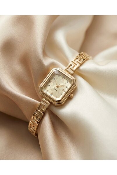 KLISHE Butik Veneta Women's Steel Watch Gold Color Luxury, Square Case Roman ...