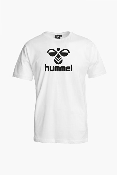 hummel Senes 922217-9001 White Men's T-Shirt 100% Cotton Comfortable Cut Casu...