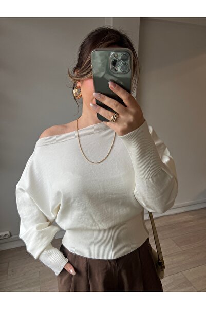 Marka Kayık Yaka Kadın Triko Bluz