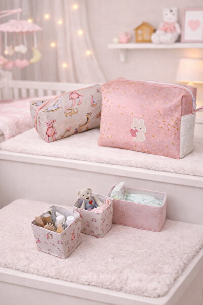 PONÇİK BEBEK Set of 5 - Baby 2-Piece Bag Organizer & 3-Piece Drawer Organizer...