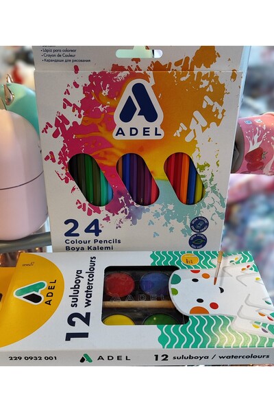 ada çanta kırtasiye Adel 24 Dry Paint Marker and 12 Watercolor Set Ad79866