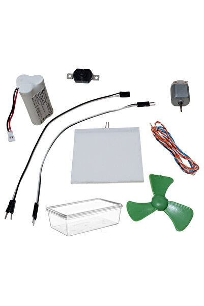 Devre Dünyası Kutulu 2 in 1 DC 3.6V Pil Led Panel Motor Anahtar Pervane Öğren...