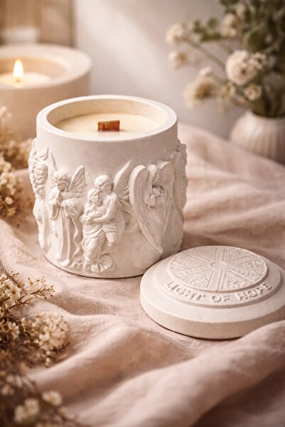 Gizy Store Melek Figürlü Soya Wax Mum, Dekoratif Obje, Hediyelik Tasarım Mum,...