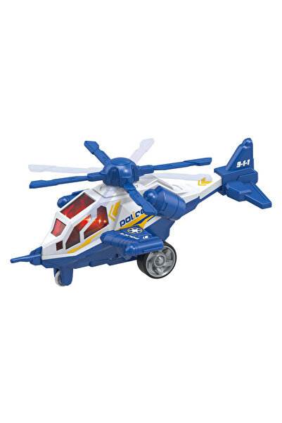 Leno Friction Helicopter Toy With Light & Sound - Blue