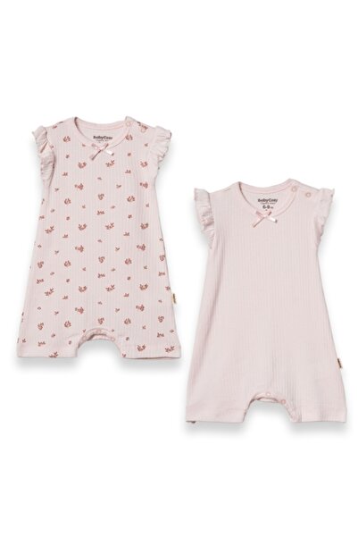 BabyCosy Organic Wear 100% Organic Cotton, 2-Piece Baby Girl Rompers, Ruffled...