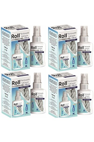 Roll Antiseptik Solüsyon Spreyi El Ve Cilt Dezenfektanı 100 ml 4 Adet
