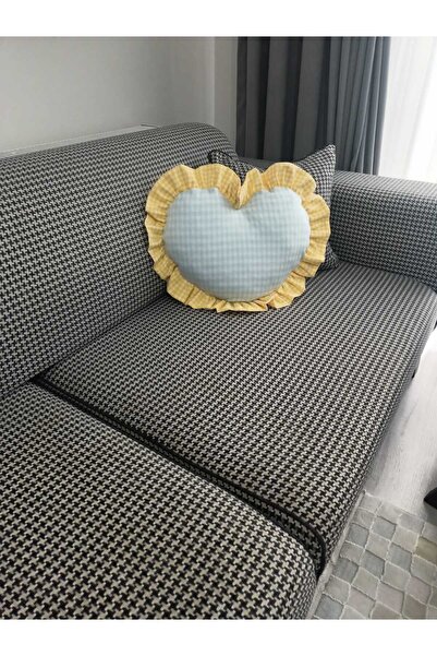 BN ÇAKİ Pötikare Dekoratif Kalp Minder Kılıfı