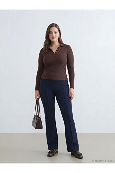 LC Waikiki Rmz Gi̇yi̇m Farkiyla Extra Narrow Fit Spanish Leg Women's Trousers