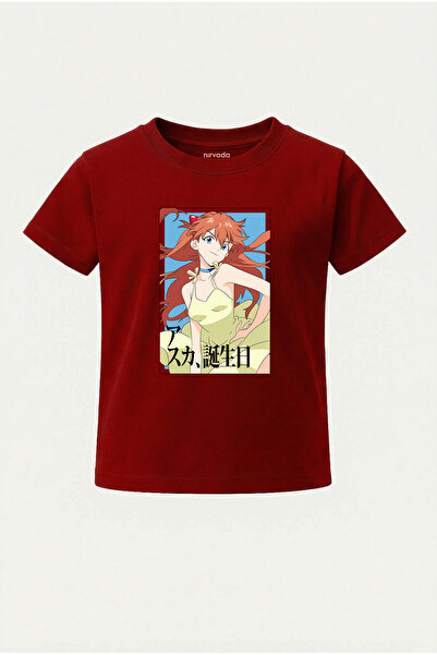 nirvoda Παιδικό μπλουζάκι Asuka Langley Evangelion με στάμπα για παιδιά