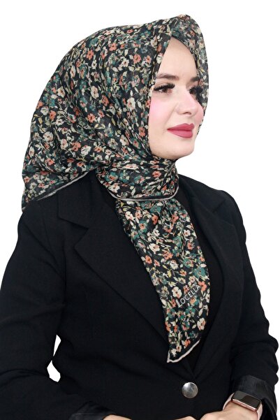 locella Cotton Soft Scarf Hand-Sewn Crispy Flower Pattern