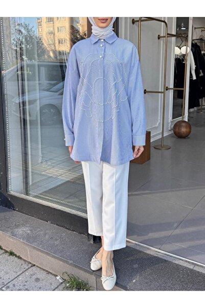 Ghisa İNCİ İŞLEMELİ ÇİZGİLİ GÖMLEK