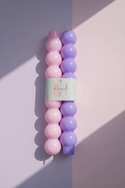 ARİENEL Şamdan Mumu | Cosmos | 25 cm | Shades of Pastel | 2'li Set | Unique |...