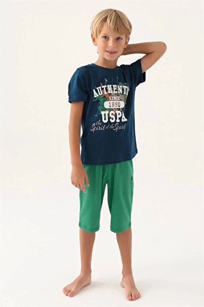 U.S. Polo Assn. US Polo Assn Tricou pentru băiat Costum Capri Bleumarin US1743-4