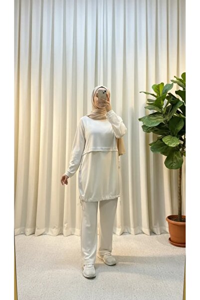 Elikra Stone-Detail Lace-Up Pants Set
