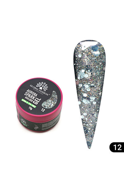 global fashion Nail modeling gel 15 gr, Aurora Spark Builder Gel 12