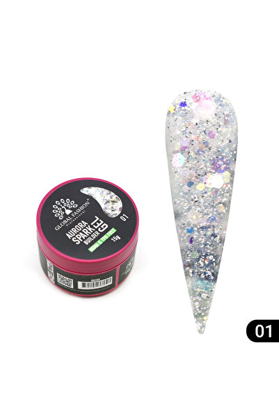 global fashion Nail modeling gel 15 gr, Aurora Spark Builder Gel 01