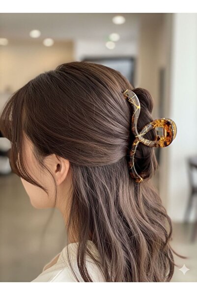 LUXENYA DESİGN Women's Curved Infinity Model Hairpin with Gold Detail, Large ...