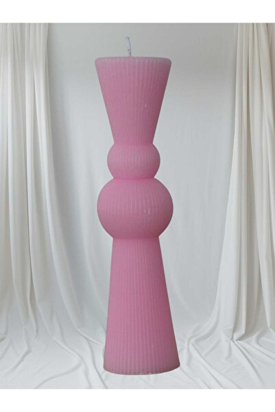 kasa Lumanarilor Hourglass Candle H-27 cm D - 6cm, Pink