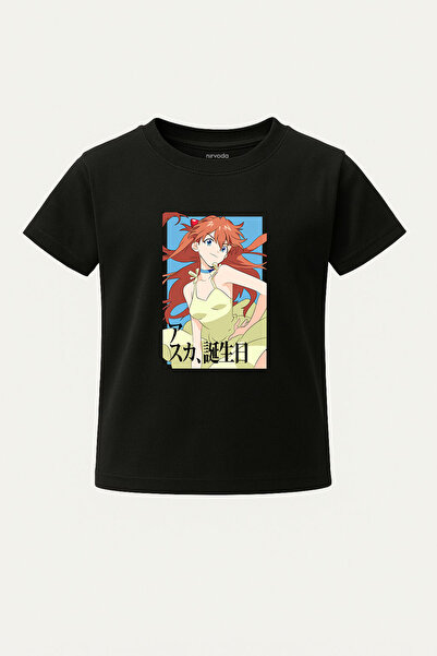 nirvoda Παιδικό μπλουζάκι Asuka Langley Evangelion με στάμπα για παιδιά