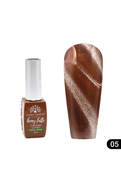 global fashion Semi-permanent cat eye nail polish Honey Latte 8 ml, 05