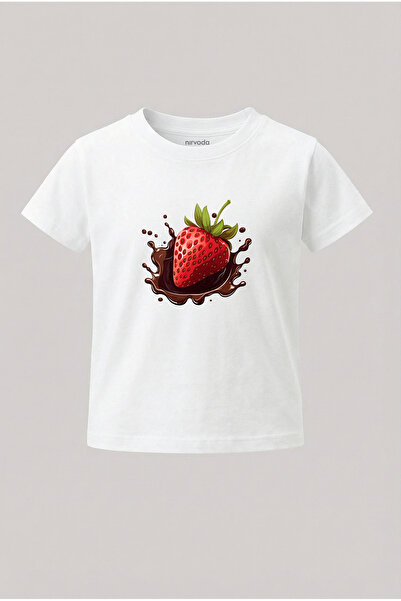 nirvoda Children's T-Shirt Chocolate Strawberry Printed Kids Tshirt