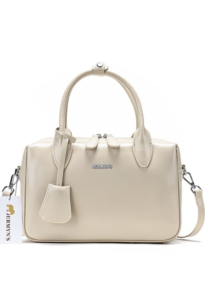JERMYN'S Women's bag, genuine leather, Madeira, butter white