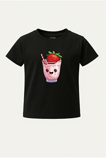 nirvoda Παιδικό μπλουζάκι με στάμπα φράουλας και μιλκσέικ