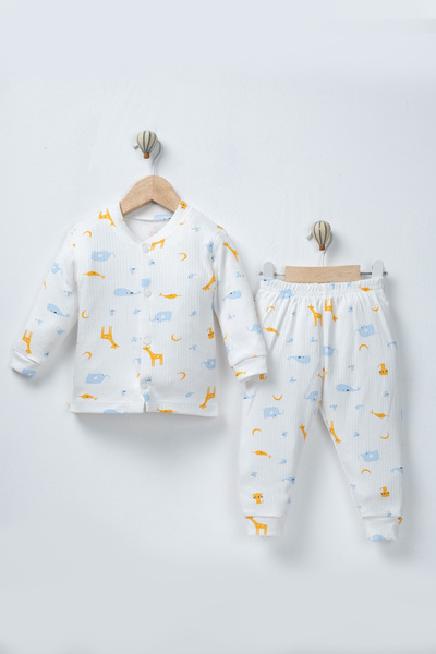 TWOO KİDS Baby&Child 2-Piece 100% Organic Pajama Set with Buttons