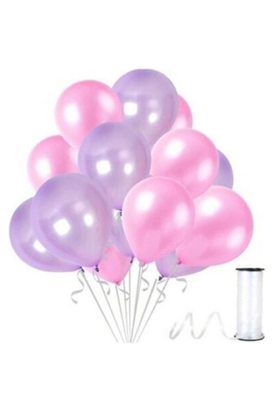 BenimMarifetlerim Metallic Lilac Pink Balloon 12 Inch 15 Pieces