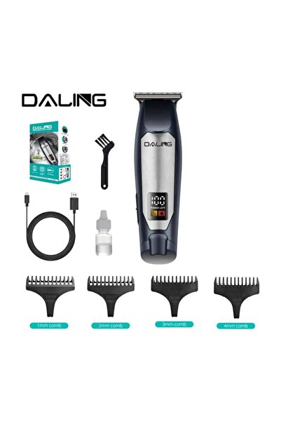 daling ماكينة حلاقة شعر ولحية لاسلكية احترافية مزودة بشاشة عرض رقمية LED، و4 ...