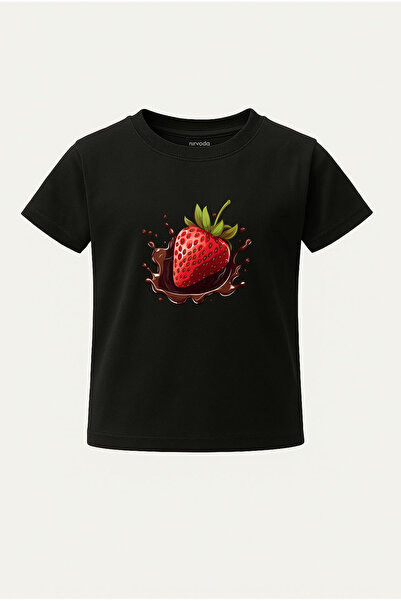nirvoda Children's T-Shirt Chocolate Strawberry Printed Kids Tshirt