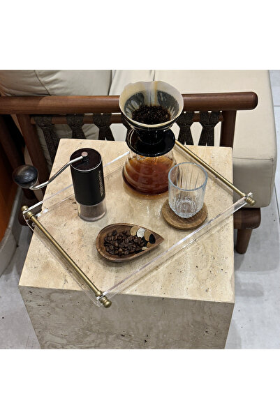 MELOR DESİGN Pleksi Boru Mat Gołd Tępsi 4-6 kişilik Çay/Kahve/Nişan/Söz