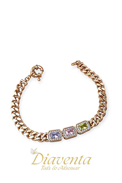 DİAVENTA TAKI VE AKSESUAR Xuping Vip Colorful Stone Baguette Model Stone Chai...