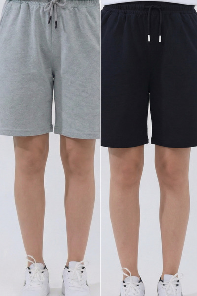 Veleno Women's 2-Pack Oversize Relaxed Bermuda Shorts Comfortable Fit