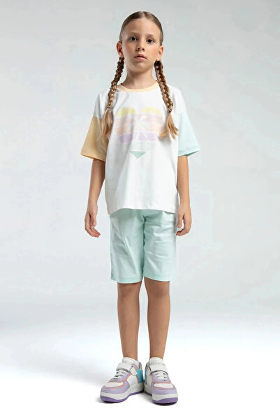 Rolypoly Girl's bermuda set - white/beige