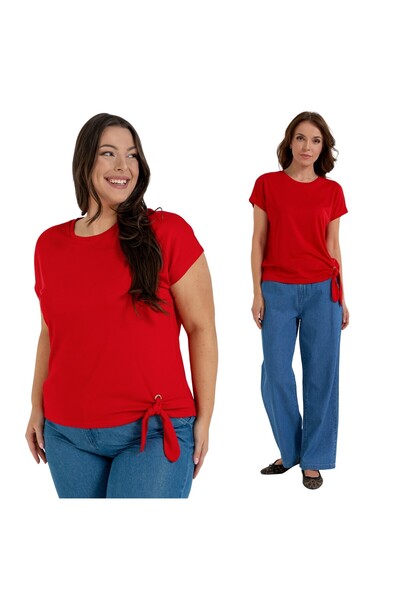 MORAJ WOMEN'S BLOUSE WITH BINDING ELEGANT T-SHIRT COMFORTABLE T-SHIRT