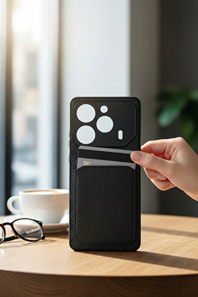 batuteknoloji Tecno Pova 6 Pro Kartlıklı Suni Deri BTU Duo Case Silikon Kapak