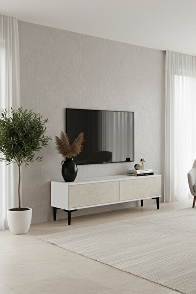 zetuna home TSA1299BT - TSA120 TV STAND, TV SEHPASI ve TV ÜNİTESİ BEYAZ-TRAVE...