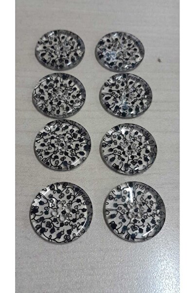 ILERI EUROPE Polyester Button 35 Size 24 mm 8 Pieces