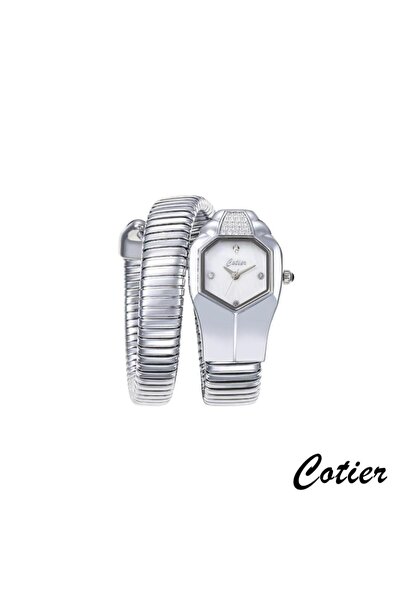 Cotier ساعة نسائية كوتير ستيل فضي