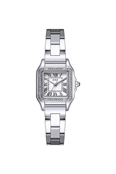 IEKE ساعة نسائية كلاسيكية باللون الفضي