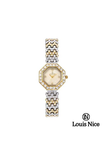 Louis Nice Louis Nice women's watch, crystal steel, silver and gold