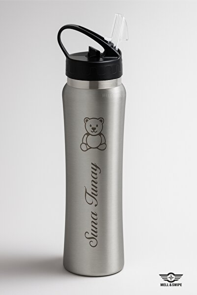 MELL & SWIPE Kişiye Özel İsim Baskılı Sıcak Soğuk Muhafazalı Termos Matara Sp...