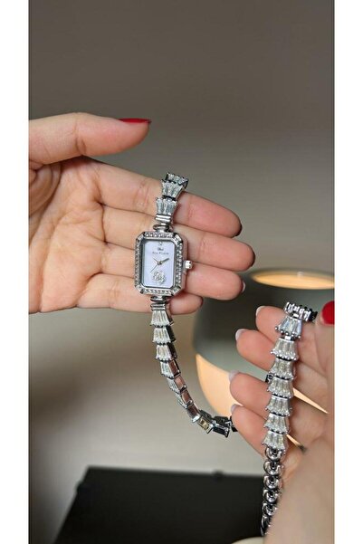 Louis Nice ساعة نسائية لويس نايس زركون ستيل فضي