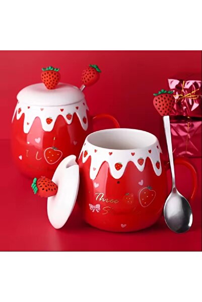 hediyeconcepti 500ml Large Capacity Ceramic Cute Decorative Fruit Design Coff...