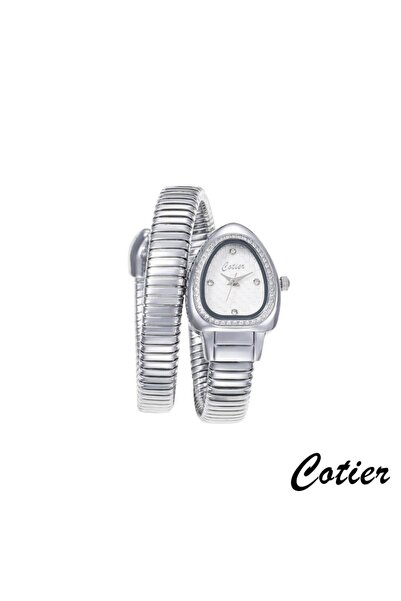 Cotier ساعة نسائية كوتير ستيل فضي