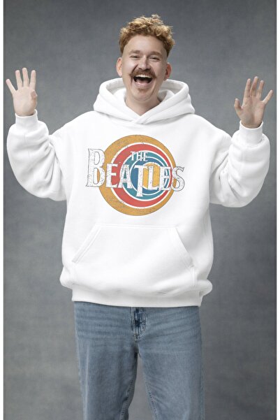 Fuddy Moda Hanorac unisex cu glugă cu imprimeu The Beatles, hanorac supradime...